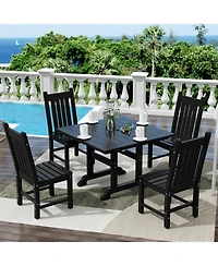 WestinTrends 5 Piece Outdoor Patio Dining Set Square Table and Chair