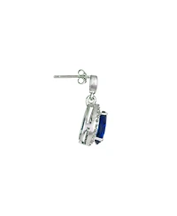 Cubic Zirconia Sterling Silver Pear Shape Drop Earrings