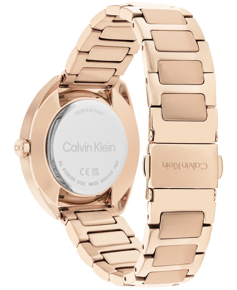 Calvin Klein Women's Carnation Gold-Tone Stainless Steel Bracelet Watch 34mm