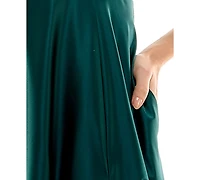 B Darlin Juniors' Corset High-Slit Evening Gown
