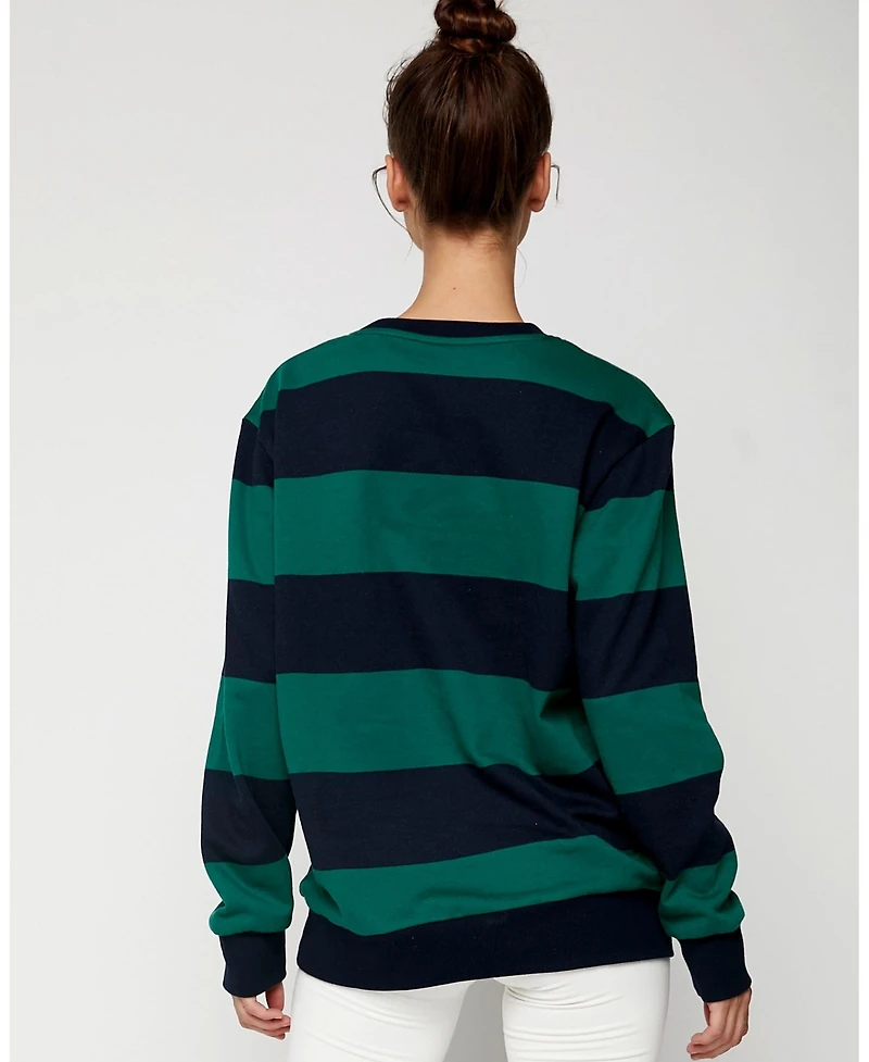Rebody Active Women's Embroidered Rugby Striped Sweatshirt Sustainable
