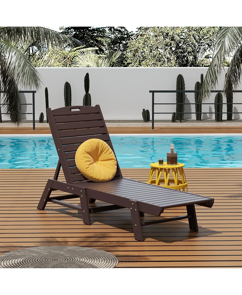 WestinTrends Poly Reclining Outdoor Patio Chaise Lounge Chair Adjustable