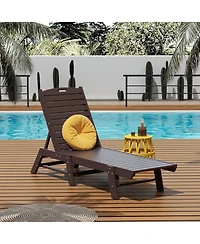 WestinTrends Poly Reclining Outdoor Patio Chaise Lounge Chair Adjustable