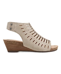 Earth Women's Hana Round Toe Laser Cut Dress Sandals