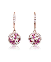 Sterling Silver Clear Baguette Oval and Round Cubic Zirconia Leaver back Earrings
