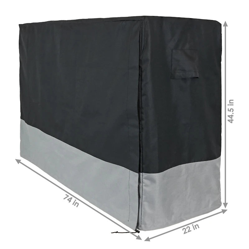 Outdoor Firewood Log Rack Cover - Gray and Black - 600D Polyester with Pvc Backing - 6-Foot