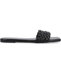 Journee Collection Women's Sawyerr Braided Single Band Flat Sandals