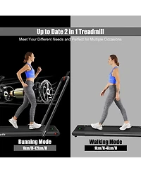 2.25HP 2-in-1 Folding Under Desk Treadmill Speaker Remote Control