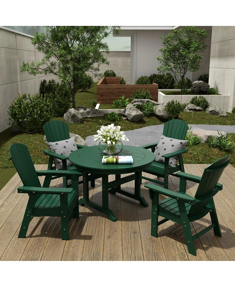 WestinTrends Outdoor Patio Shell-back Adirondack Dining Chair Weather Resistant