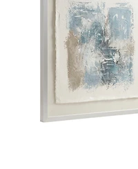 Madison Park Single Piece Ashlar Glass Framed Hand Painted Rice Paper Abstract, 25.5" x 25.5"