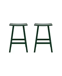 WestinTrends Outdoor Patio Adirondack Bar Height Stool Saddle Seat Chair Set of 2