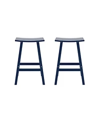 WestinTrends Outdoor Patio Adirondack Bar Height Stool Saddle Seat Chair Set of 2