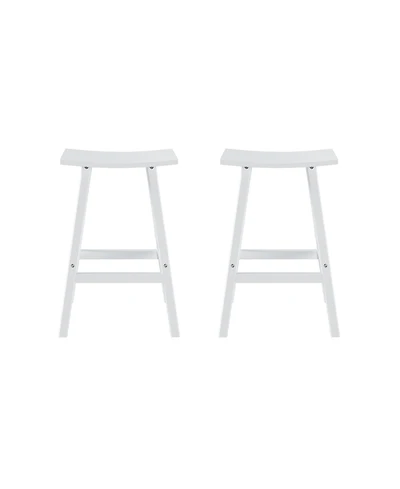 WestinTrends Outdoor Patio Adirondack Bar Height Stool Saddle Seat Chair Set of 2