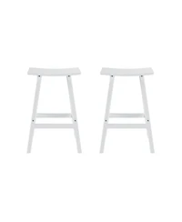 WestinTrends Outdoor Patio Adirondack Bar Height Stool Saddle Seat Chair Set of 2