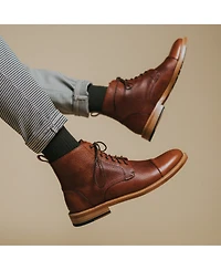 Taft Men's Rome Full-grain Leather Cap Toe Dress Boots