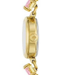 kate spade new york Women's Monroe Three Hand Quartz Gold-Tone Stainless Steel and Brass Watch 24mm