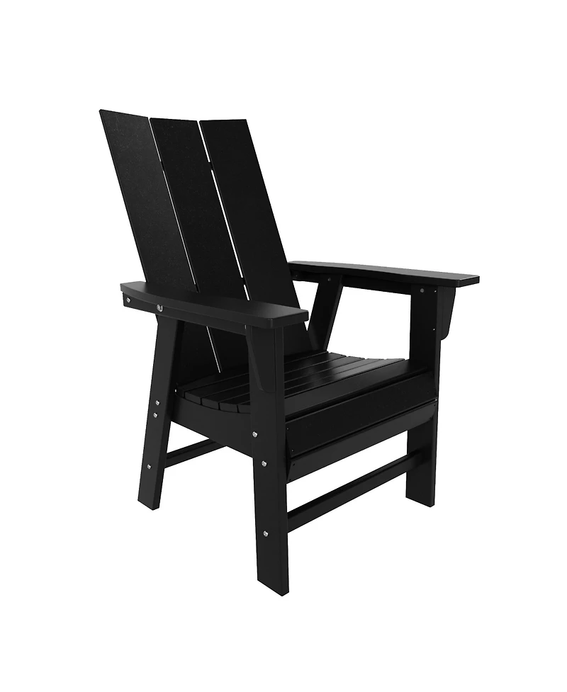 WestinTrends 7 Piece Outdoor Patio Dining Table and Modern Adirondack Armchair Set