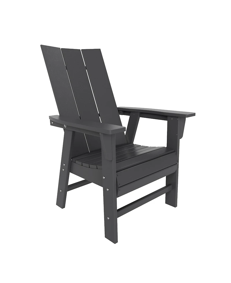WestinTrends 7 Piece Outdoor Patio Dining Table and Modern Adirondack Armchair Set