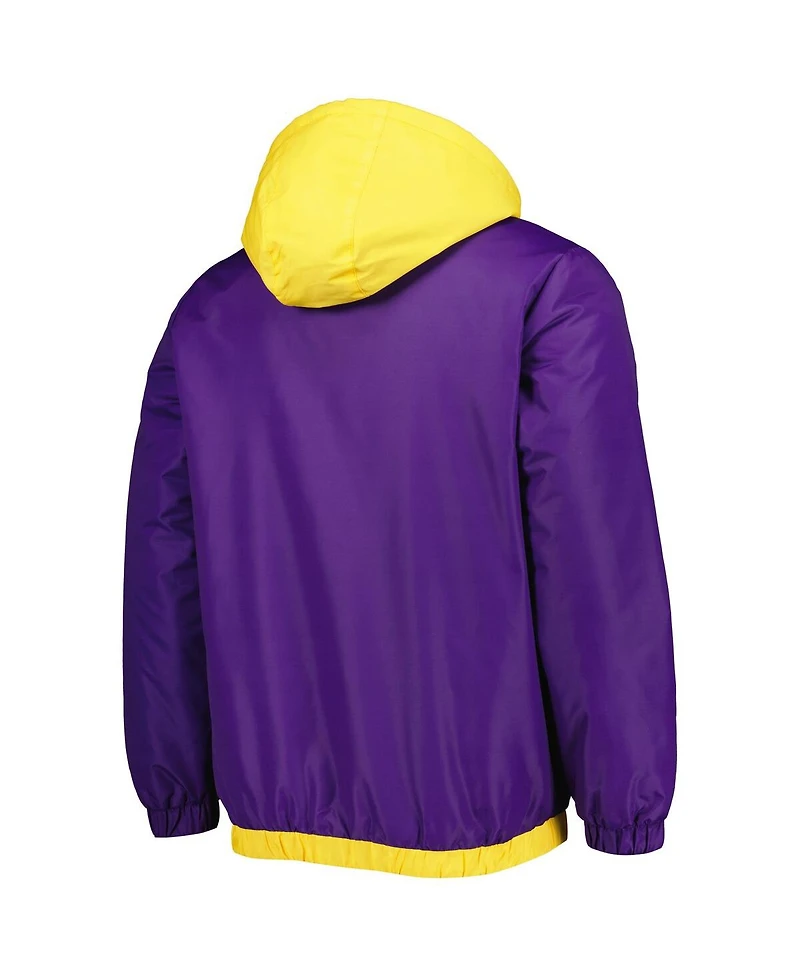 Men's Starter Purple Los Angeles Lakers The Triple Double Full-Zip Hoodie Jacket