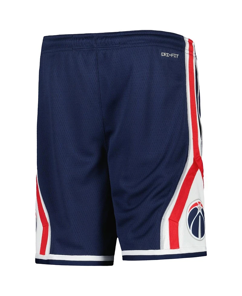Big Boys and Girls Jordan Navy Washington Wizards Statement Edition Swingman Performance Shorts