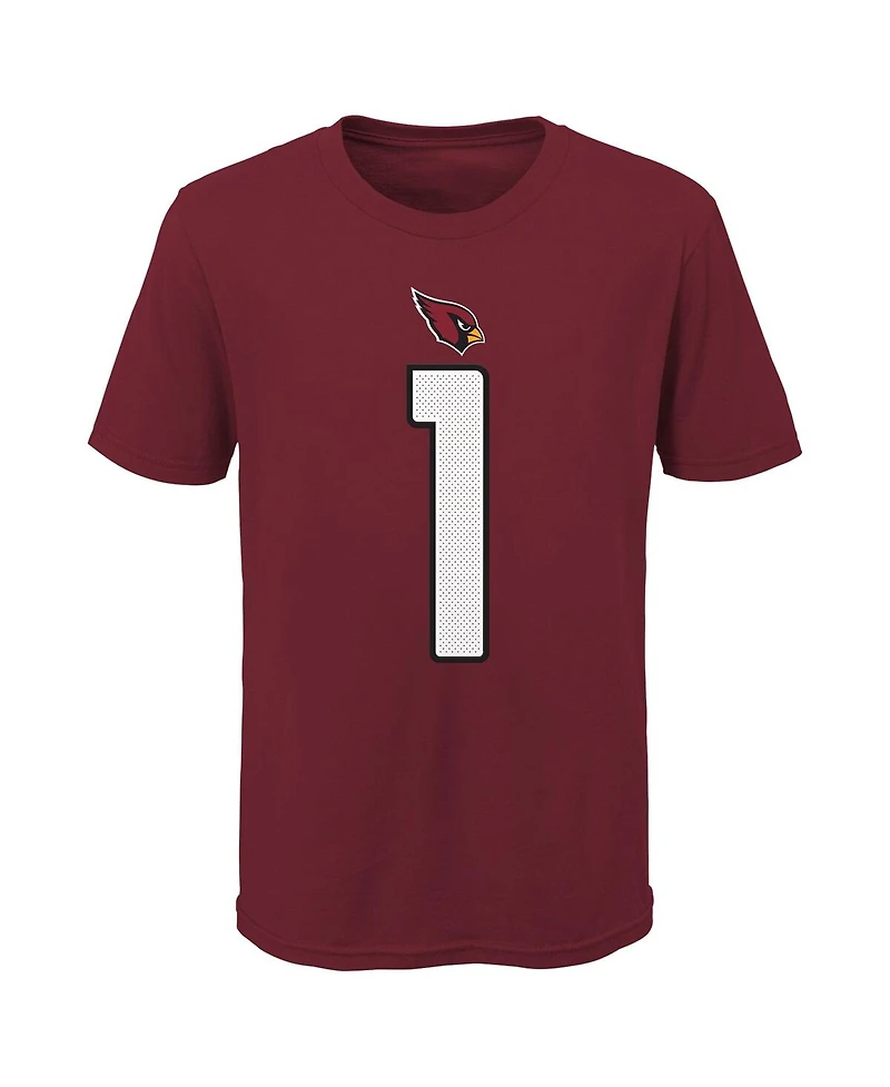 Big Boys, Girls and Nike Cardinal Arizona Cardinals Logo Kyler Murray Player Name and Number T-shirt