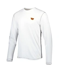 Men's Tommy Bahama White Washington Commanders Laces Out Billboard Long Sleeve T-shirt