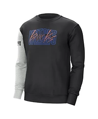 Men's Nike Black, Heather Gray New York Knicks Courtside Versus Force & Flight Pullover Sweatshirt