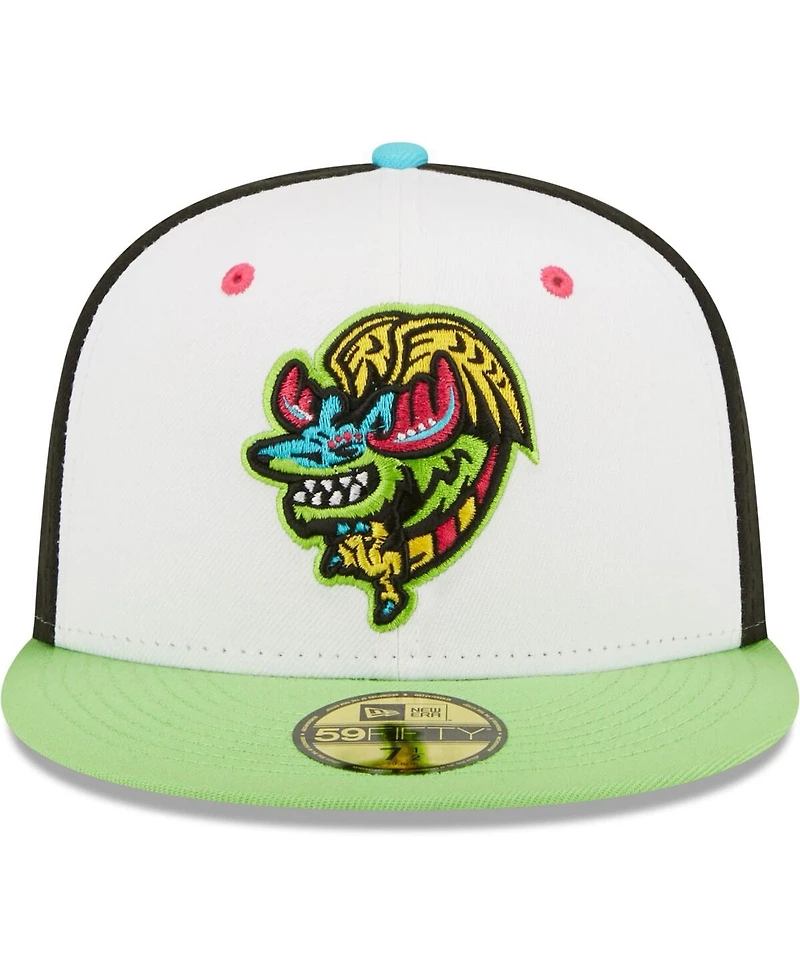 Men's New Era White, Green Alebrijes De Modesto Copa La Diversion 59FIFTY Fitted Hat