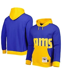 Men's Mitchell & Ness Royal Los Angeles Rams Big Face 5.0 Pullover Hoodie