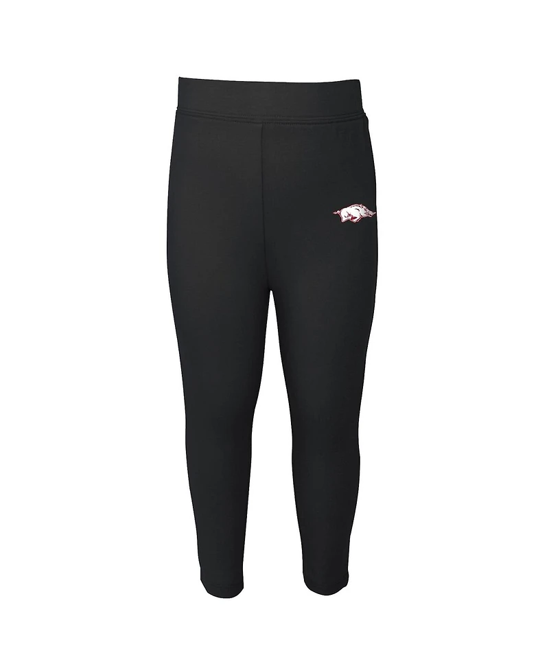 Preschool Girls Cardinal, Black Arkansas Razorbacks Forever Love T-shirt and Leggings Set