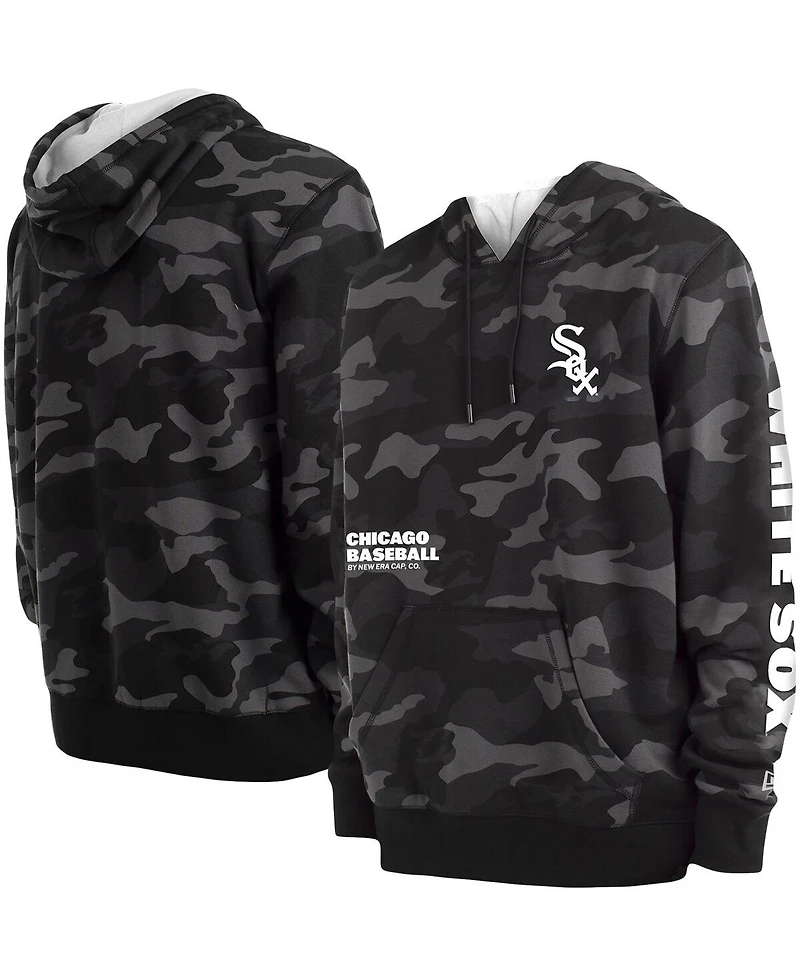 Men's New Era Black Chicago White Sox Camo Pullover Hoodie