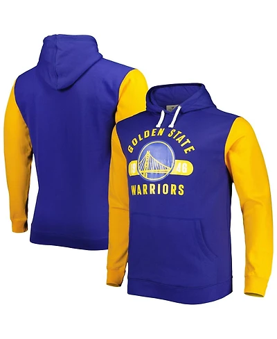 Men's Fanatics Royal, Gold Golden State Warriors Big and Tall Bold Attack Pullover Hoodie