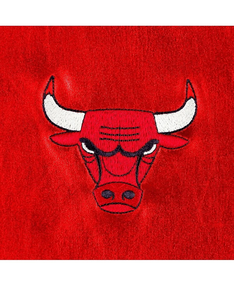 Men's and Women's The Wild Collective Red Chicago Bulls Metallic Full-Snap Bomber Jacket