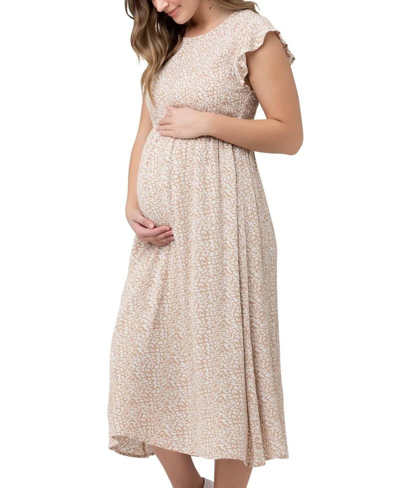 Ripe Maternity Erika Shirred Midi Dress