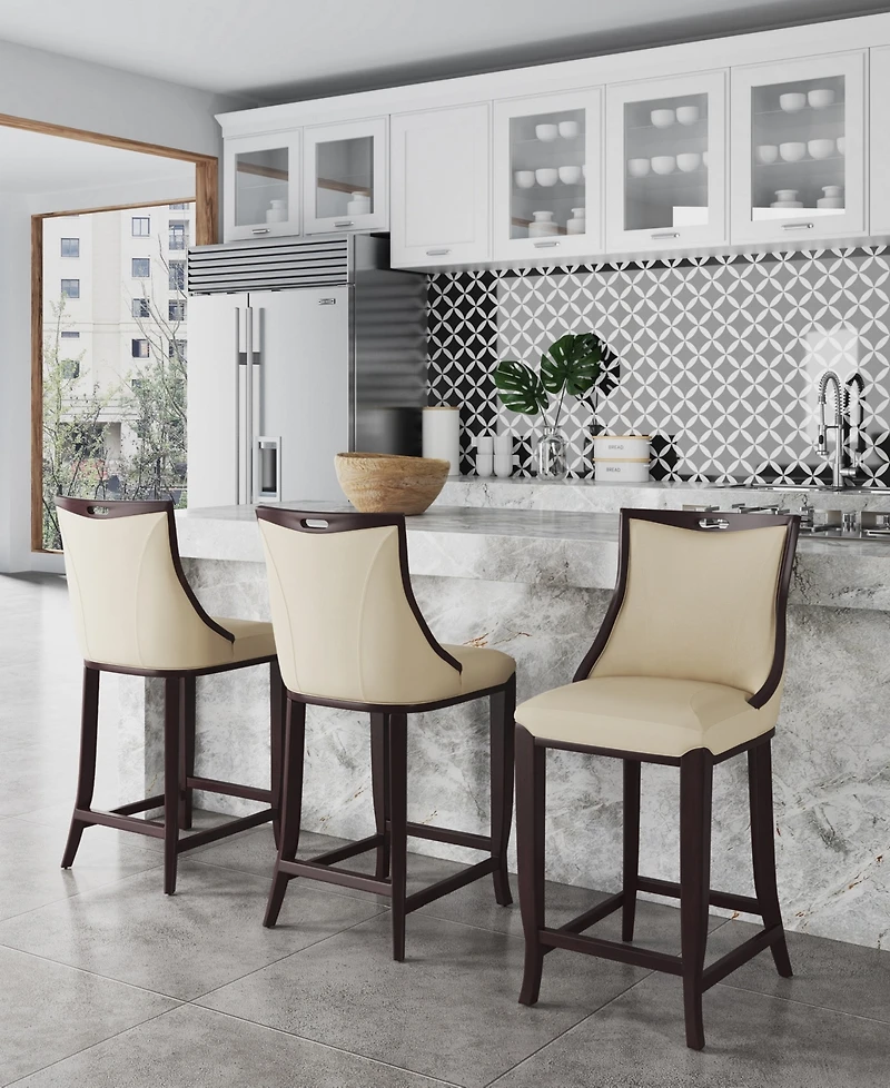 Manhattan Comfort Emperor Leatherette Upholstered Barstool