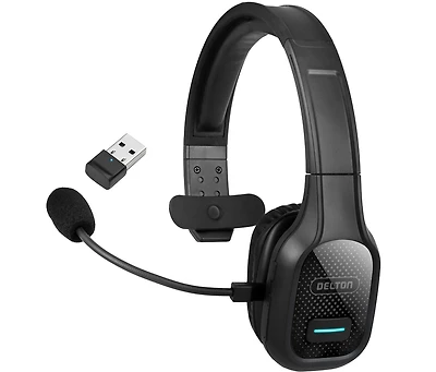 Delton Wireless Computer Headset with Usb Dongle, Trucker Bluetooth Headset with Noise Canceling Mic, 35Hrs talk time, Wireless Headset for Computer,
