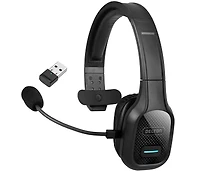 Delton Wireless Computer Headset with Usb Dongle, Trucker Bluetooth Headset with Noise Canceling Mic, 35Hrs talk time, Wireless Headset for Computer,