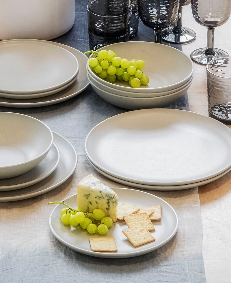 Abode Homewares Coupe Wheat Polypropylene Salad Plates, Set of 6