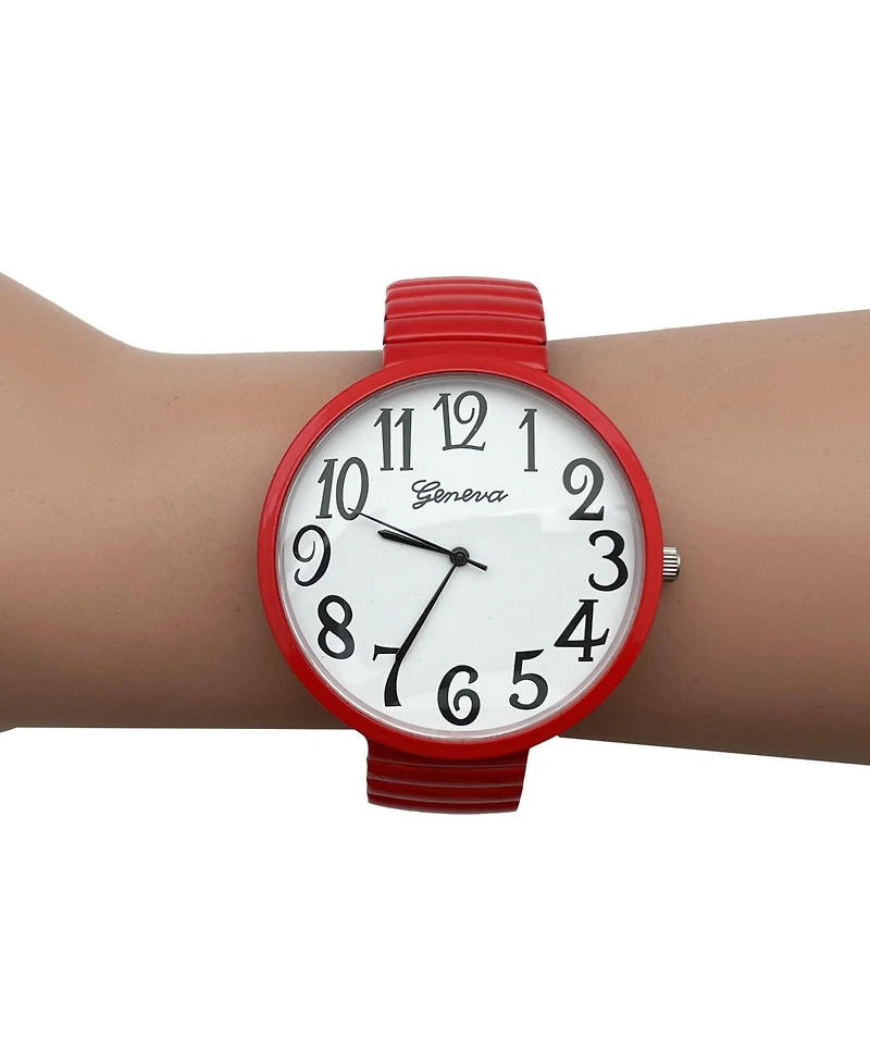 Olivia Pratt Red Big Face Fun Colors Women Watch