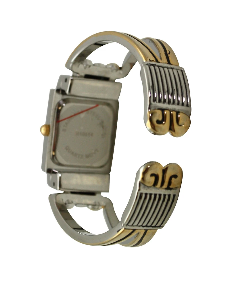 Olivia Pratt Two Tone Swirl Details Bangle Women Watch