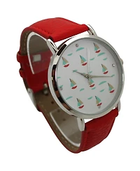 Olivia Pratt Soft Leather Band Sailing Boats Dial Women Watch