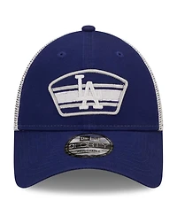 Men's New Era Royal, White Los Angeles Dodgers Logo Patch 9Forty Trucker Snapback Hat