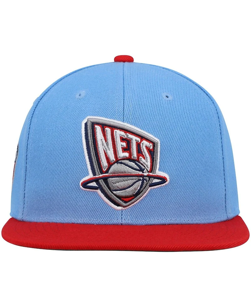 Men's Mitchell & Ness Light Blue, Red New Jersey Nets Hardwood Classics Snapback Hat