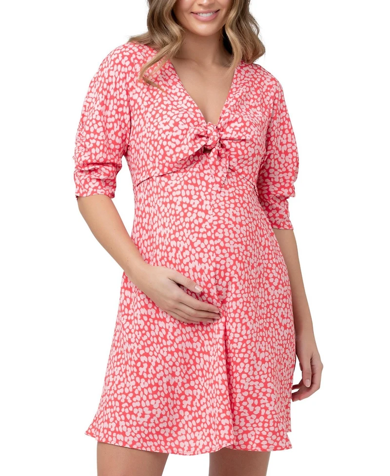 Ripe Maternity Maternity Harriet Tie Front Mini Dress