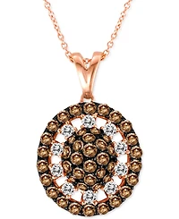 Le Vian Chocolate Diamonds (1-3/8 ct. t.w.) & Vanilla Diamonds (1/3 ct. t.w.) Oval 18" Pendant Necklace in 14k Rose Gold