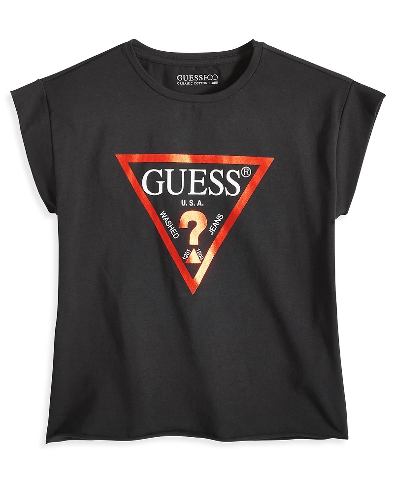 Guess Big Girls Foil Print Triangle Boxy T-shirt