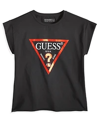 Guess Big Girls Foil Print Triangle Boxy T-shirt