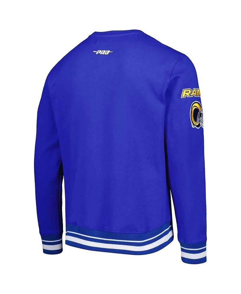 Men's Pro Standard Royal Los Angeles Rams Mash Up Pullover Sweatshirt