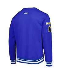 Men's Pro Standard Royal Los Angeles Rams Mash Up Pullover Sweatshirt
