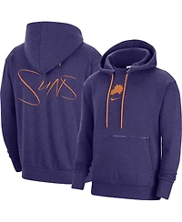 Men's Nike Heather Purple Phoenix Suns Courtside Versus Flight Pullover Hoodie